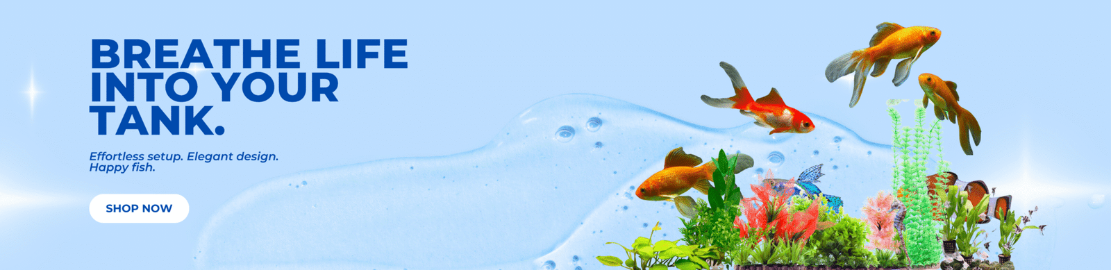 This is the banner for shopping products related to pet fish